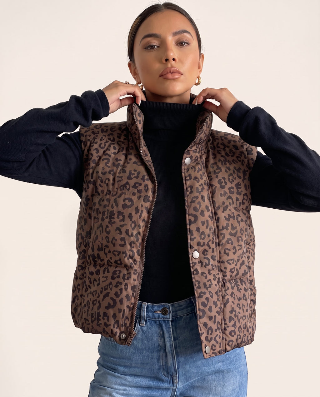 Leopard Print Puffer Jacket - lifestyle