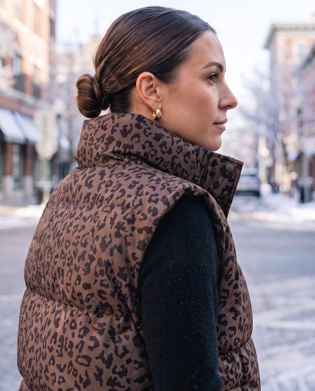 Leopard Print Puffer Jacket - lifestyle 3