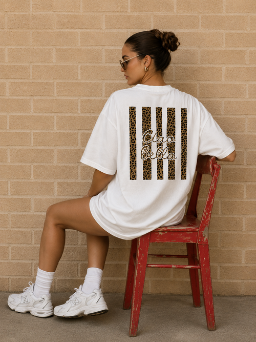 Ciao Bella Leopard Print T-Shirt