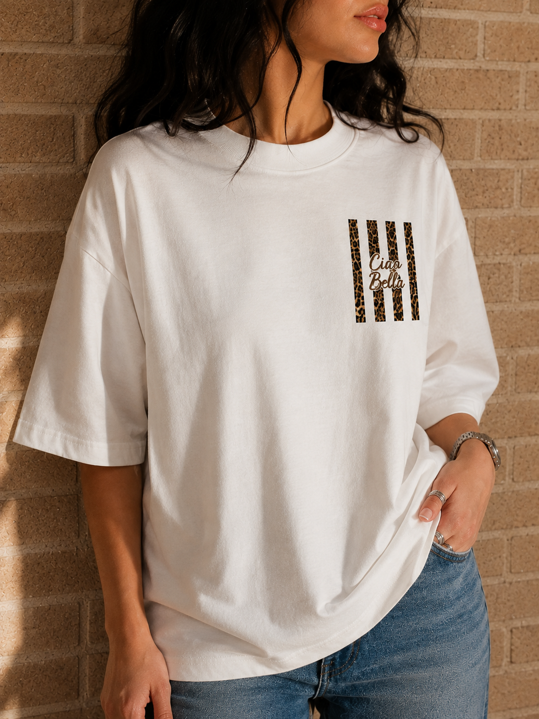 Ciao Bella Leopard Print T-Shirt